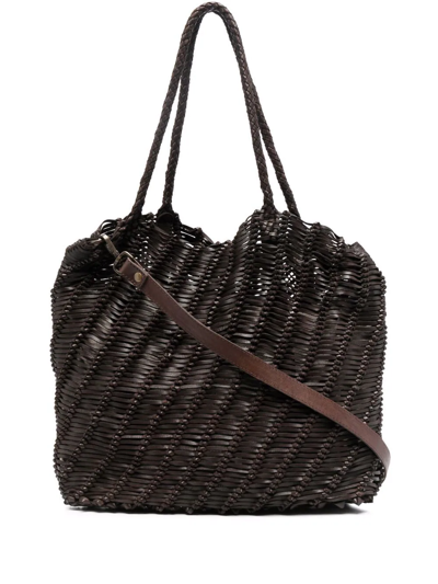 Officine Creative Susan 02 Woven Tote Bag In Coffee