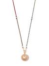 MARIE LICHTENBERG 18KT ROSE GOLD HEARTBEAT PEARL AND DIAMOND NECKLACE