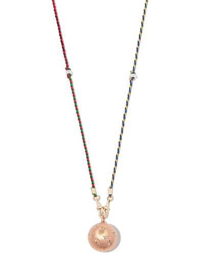 Marie Lichtenberg 18kt Rose Gold Heartbeat Pearl And Diamond Necklace In Pink