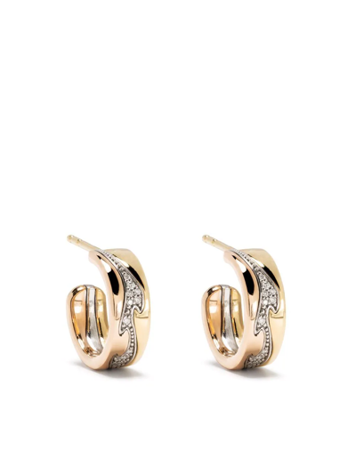 Georg Jensen 18kt Gold Fusion Small Diamond Hoop Earrings In Rosa