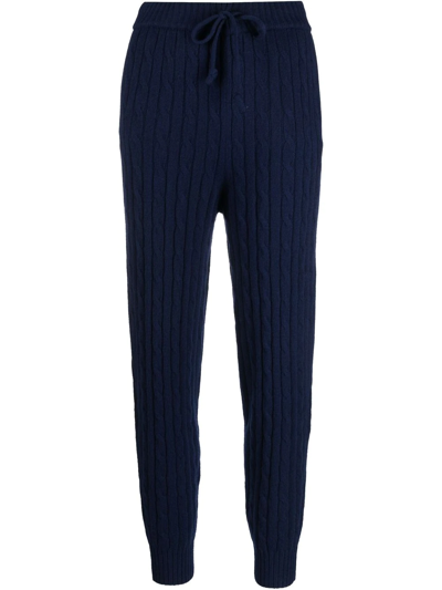 Polo Ralph Lauren Cable-knit Skinny Trousers In Blau