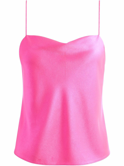 Alice And Olivia Harmon Draped Cowl Neck Cami Top In Rose