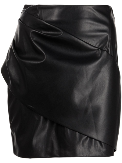 Rta Black Cheyenne Vegan Leather Mini Skirt