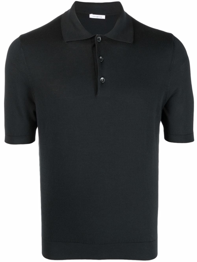 Malo Fine-knit Cotton Polo Shirt In Blau