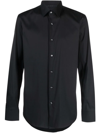 Hugo Boss Long Sleeved Button-cuff Shirt In Schwarz
