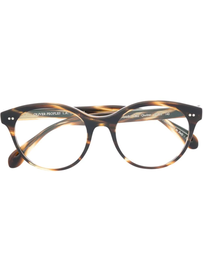 Oliver Peoples Marbled Round-frame Glasses