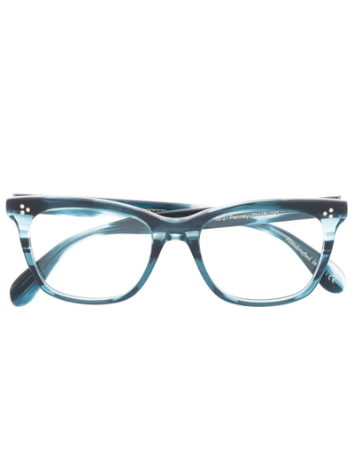 Oliver Peoples Penney Square-frame Glasses In Blau