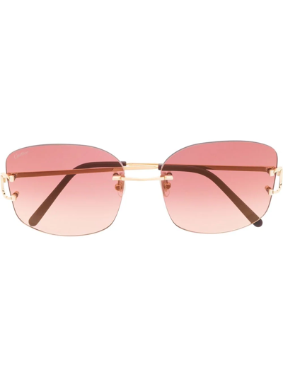 Cartier Rimless-frame Sunglasses In Gold