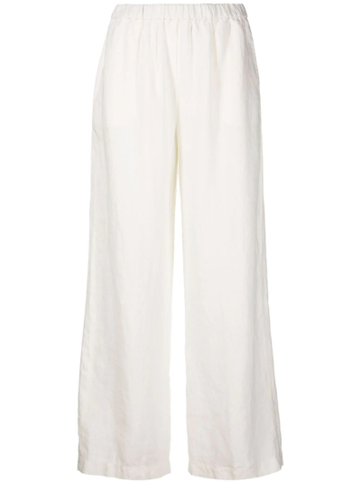 Aspesi Elasticated-waist Slip-on Palazzo Trousers In White