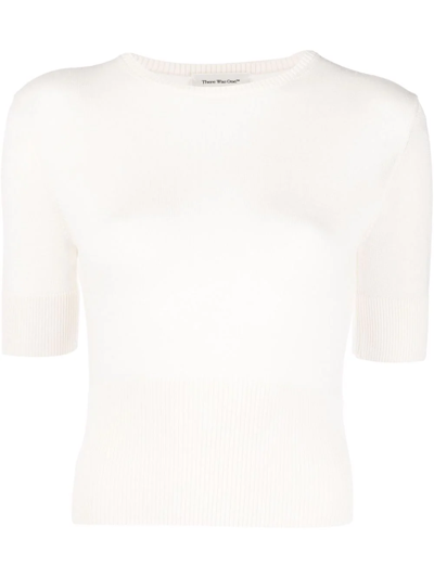There Was One Seam-detail Knitted Top In Neutrals