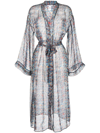 Sian Swimwear Irene Tweed-print Beach Robe In Blau