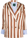 JEJIA STRIPE-PRINT DOUBLE-BREASTED BLAZER