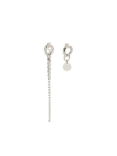 Justine Clenquet Betty Asymmetric Drop Earrings In Silver