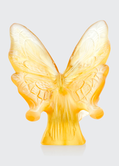 Daum Butterfly In Amber And Yellow Figurine