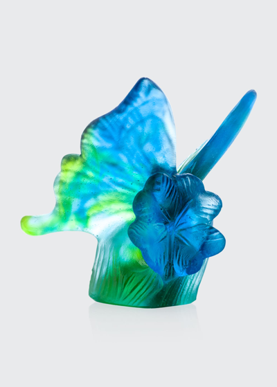 Daum Butterfly In Blue And Green Figurine