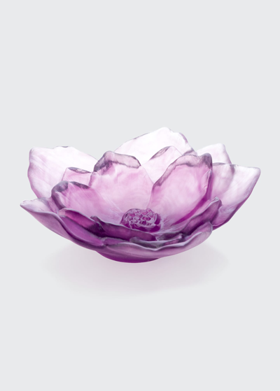 Daum Camellia Small Crystal Bowl In Violet