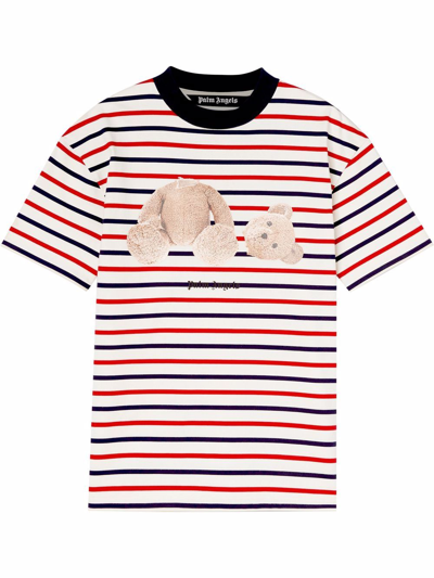 Palm Angels Classic Bear Stripe Graphic Tee In Multicolor