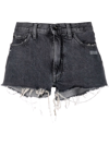 OFF-WHITE CORPORATE FRAYED DENIM SHORTS