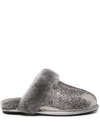 Ugg Scuffette Ii Metallic Sparkle Shearling Slippers In Gunmetal Sparkle Metallic