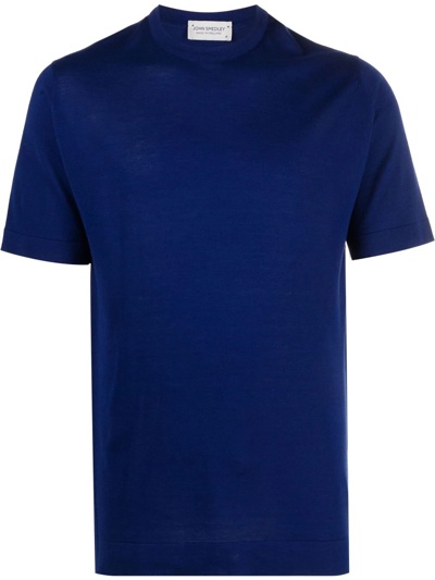 John Smedley Knitted Short-sleeve T-shirt In Blau