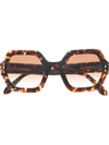 Isabel Marant Eyewear Tortoiseshell Hexagonal-frame Sunglasses In Braun