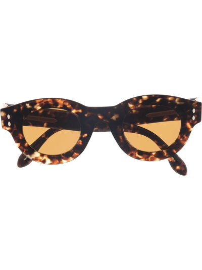 Isabel Marant Eyewear Tortoiseshell Round-frame Sunglasses In Braun