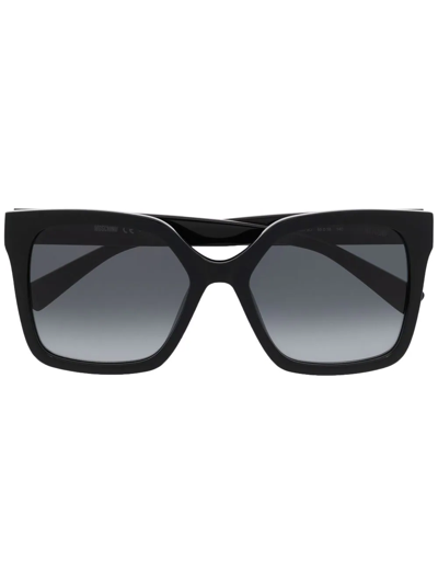 Moschino Eyewear Gradient Oversize-frame Sunglasses In Schwarz