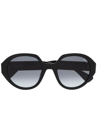 Moschino Eyewear Gradient Round-frame Sunglasses In Schwarz