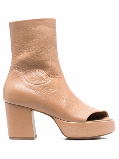 Marsèll Plabo Open Toe 80mm Ankle Boots In Nude