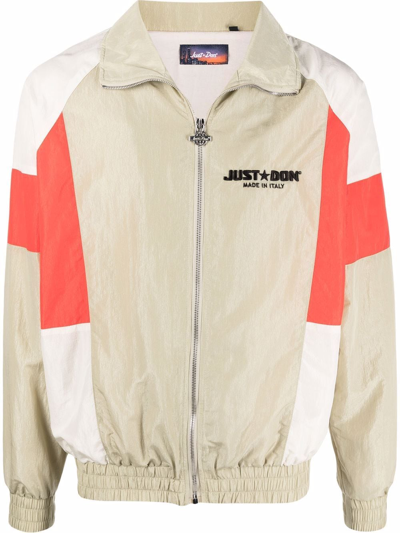 Just Don Colour-block Design Beige Windbreaker