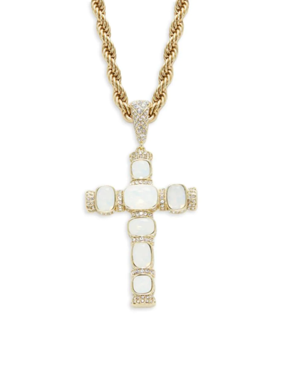 Heidi Daus Women's Yes Brass Ox & Multi-stone Cross Pendant Necklace