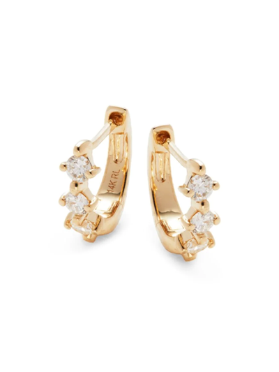 Saks Fifth Avenue Women's 14k Yellow Gold & 0.15 Tcw Diamond Huggie Earrings