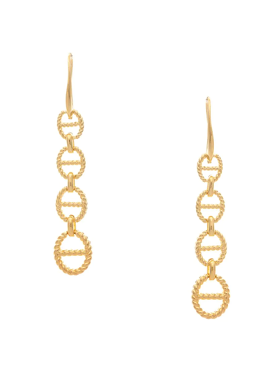 Rivka Friedman Polished Marine Link Dangle Earrings In Brass