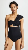 Marysia Venice One-shoulder Cut-out Swimsuit In Black