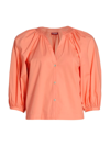 Staud Dill Poplin Top In Grapefruit