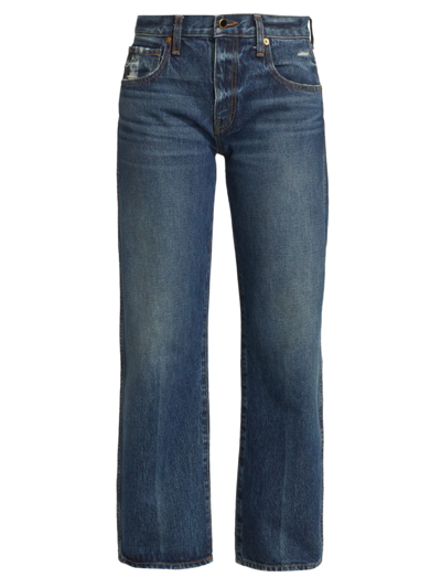 Khaite Women's Kerrie Mid-rise Straight-fit Jeans In Lincoln