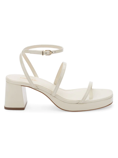 Larroude Gio Leather Strappy Sandals In Ivory