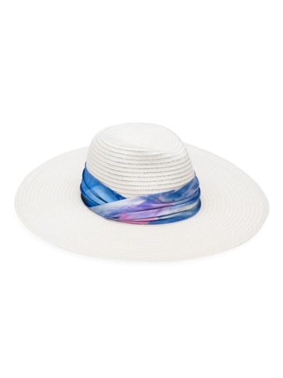 Eugenia Kim Cassidy Wide-brim Packable Fedora Hat In Cassidy Fedora Ivory Multi/purpl