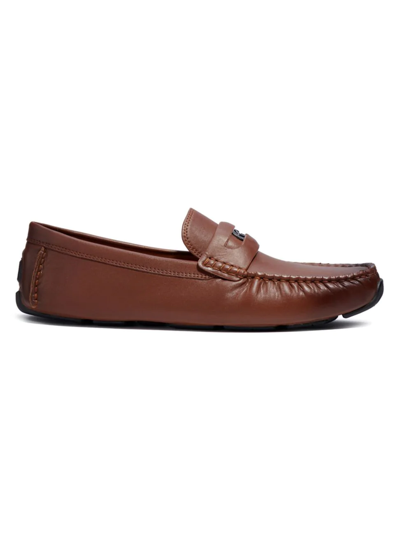 Coach Men's Coin Leather Driving Loafers In Saddle