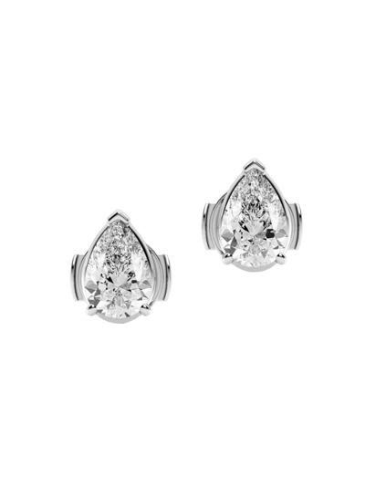 Saks Fifth Avenue Women's 14k White Gold & 2 Tcw Pear-cut Lab-grown Diamond Stud Earrings