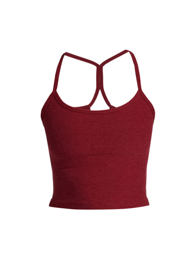 Beyond Yoga Spacedye Caught In The Midi High-waist Leggings In Garnet Red Heather