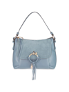 See By Chloé Small Joan Suede & Leather Hobo Bag In Stormy Sky