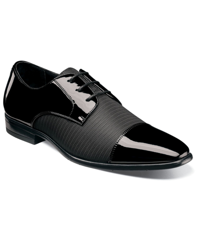 Stacy Adams Pharaoh Mens Patent Mixed Media Derby Shoes In Black