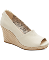 TOMS WOMEN'S MICHELLE RECYCLED PEEP-TOE ESPADRILLE WEDGES WOMEN'S SHOES