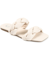 Journee Collection Arietta Braid Strap Slide Sandal In White