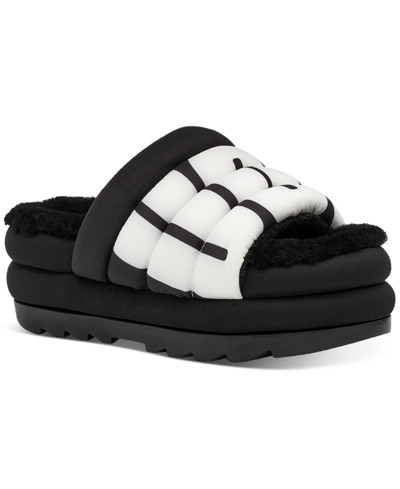 Ugg Women's Maxi Shearling Platform Slide Sandals In Black