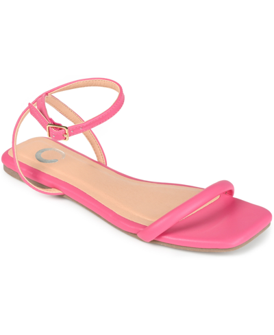 Journee Collection Veena Womens Flat Ankle Strap In Pink
