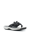 Clarks Women's Cloudsteppers Breeze Opal Slip On Sandals In Black Synthetic
