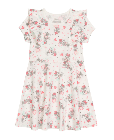 Disney Toddler Girls Love Minnie All Over Print Dress In White