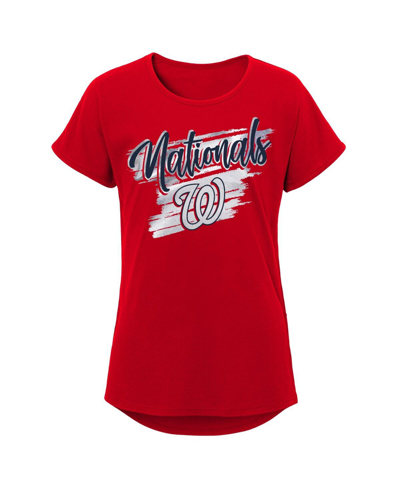 Outerstuff Kids' Youth Girls Red Washington Nationals Dream Scoop-neck T-shirt